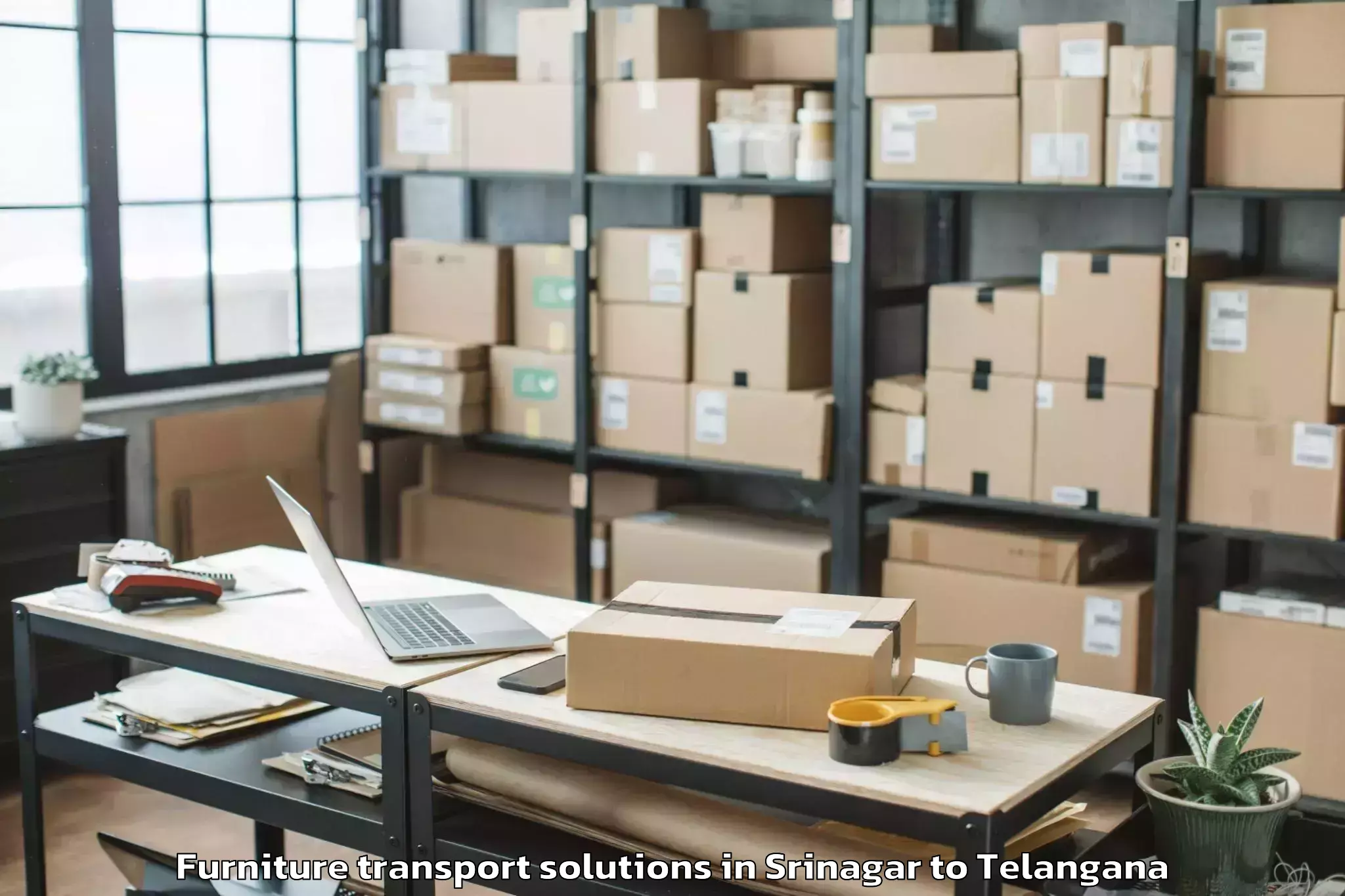 Trusted Srinagar to Ida Bollaram Furniture Transport Solutions